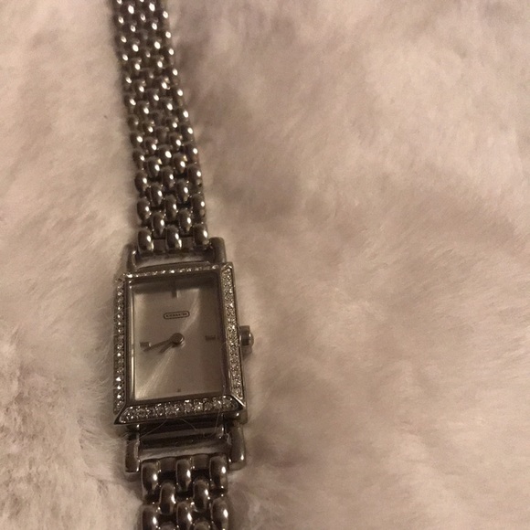 Authentic COACH Ladies Crystal Bezel Silver Dial Watch - Picture 11 of 12